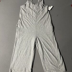 Old Navy‎ Women Large Gray Boho V-Neck Sleeveless Wide Leg Romper Size Large